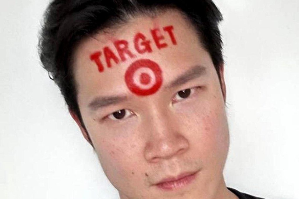 Aupen founder Nicholas Tan with a red target painted on his forehead in a September 8 post. Photo: Instagram/aupenofficial