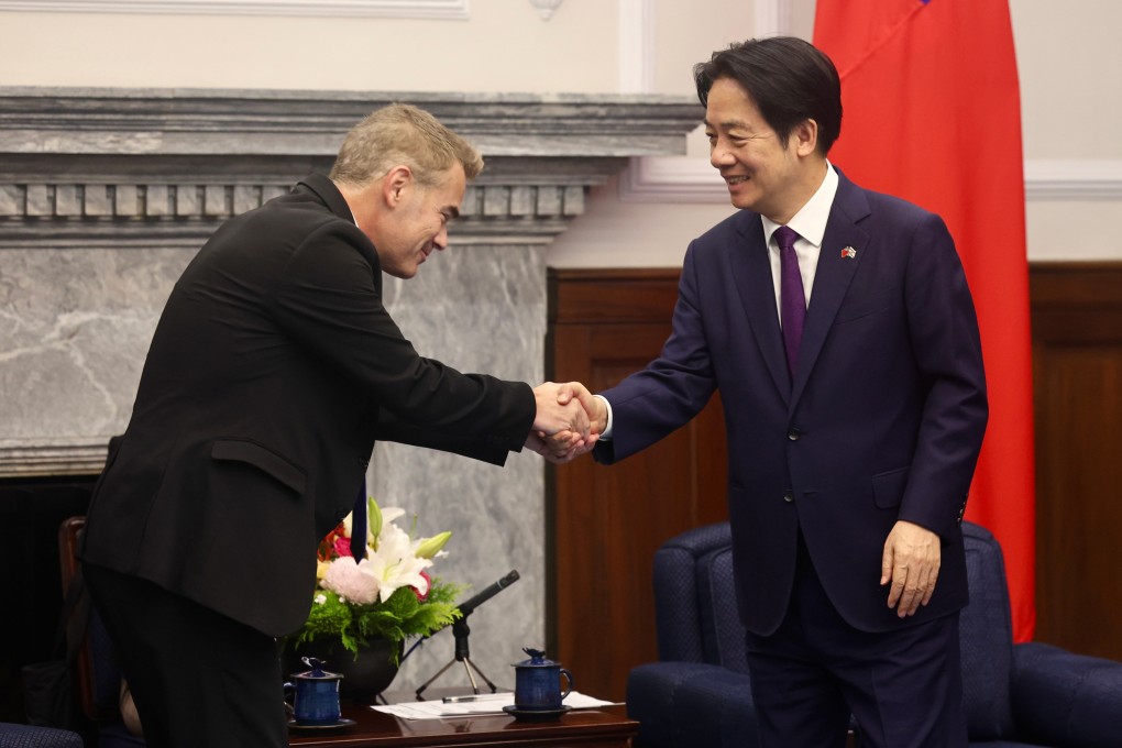 Israeli Knesset member Boaz Toporovsky meets Taiwanese leader William Lai Ching-te in Taipei last week. Photo: CNA