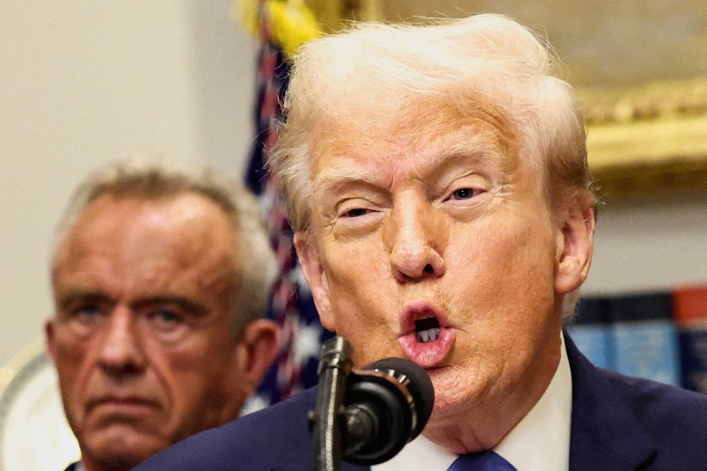 US President Donald Trump delivers remarks linking autism to childhood vaccines and to the use of popular pain medication Tylenol for pregnant women and children. Photo: Reuters