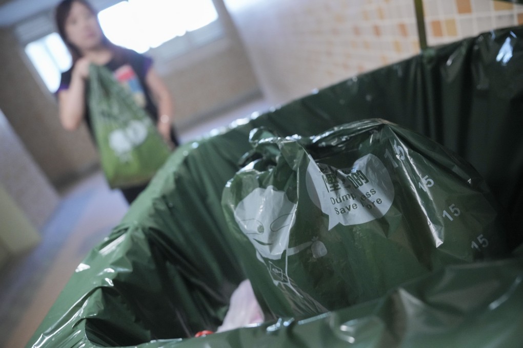 Pre-paid eco-friendly garbage bags were to be used under the scheme. Photo: May Tse