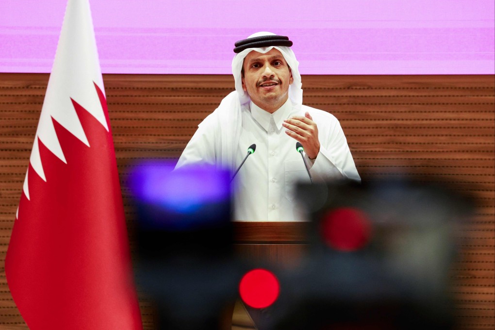 Qatar’s Prime Minister Mohammed bin Abdulrahman Al-Thani addresses a press conference following Israeli strikes on Doha on September 9. Photo: AFP