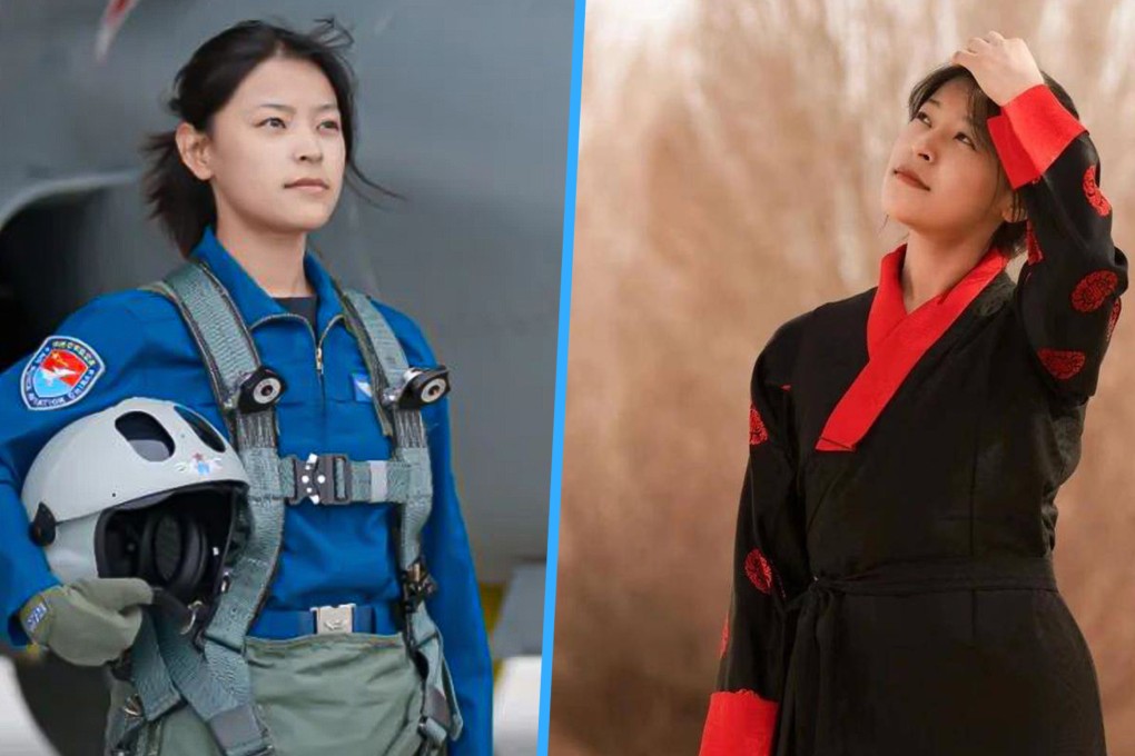 Gesang Baizhen, 25, China’s first woman flying ace from Tibet, dreams of becoming “the coolest pilot”. She also excels in a range of sports. Photo: SCMP composite/CCTV/people.cm