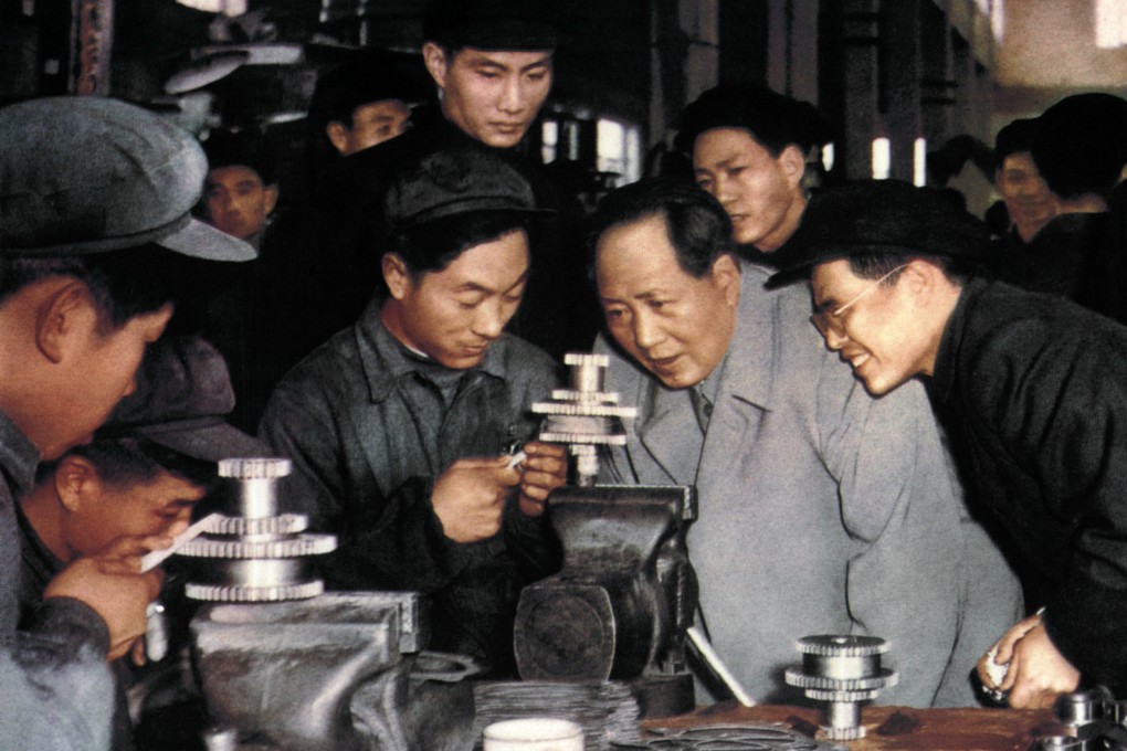 A retouched image released by state media shows Mao Zedong, who was Communist Party chairman until his death in 1976, visiting a factory in Tianjin in 1956, during the first five-year plan. Photo: AFP