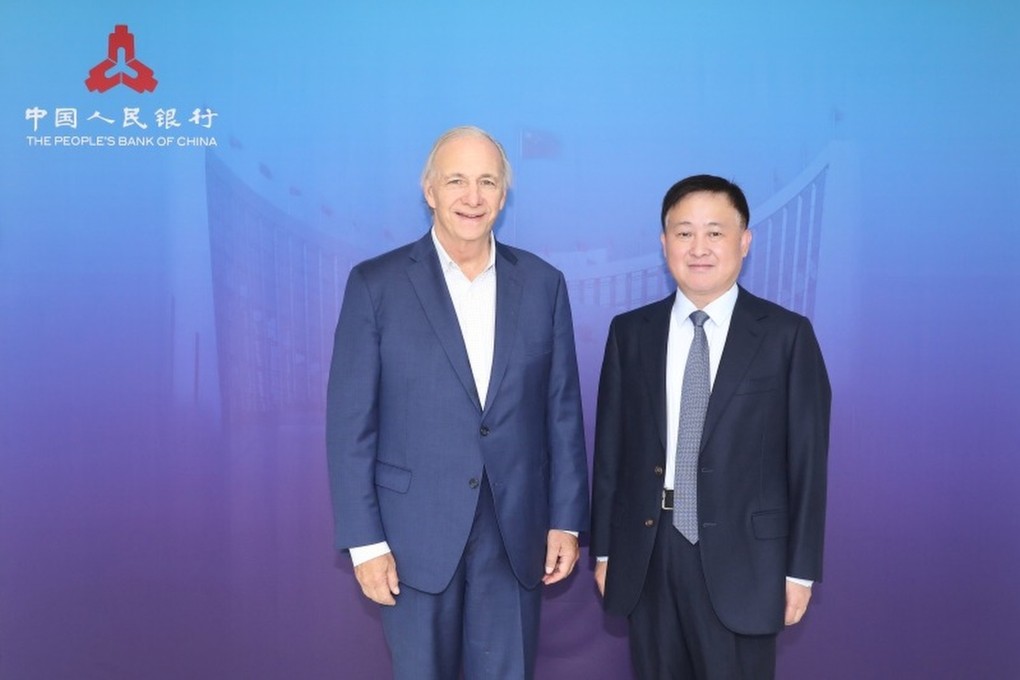 People’s Bank of China Governor Pan Gongsheng (right) met with billionaire global macro investor Ray Dalio on Tuesday. Photo: handout