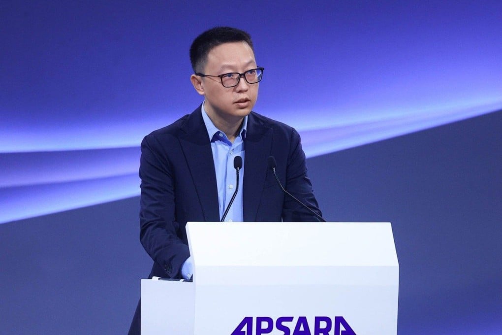 Alibaba CEO Eddie Wu Yongming speaks at the Apsara Conference in 2023. Photo: Weibo