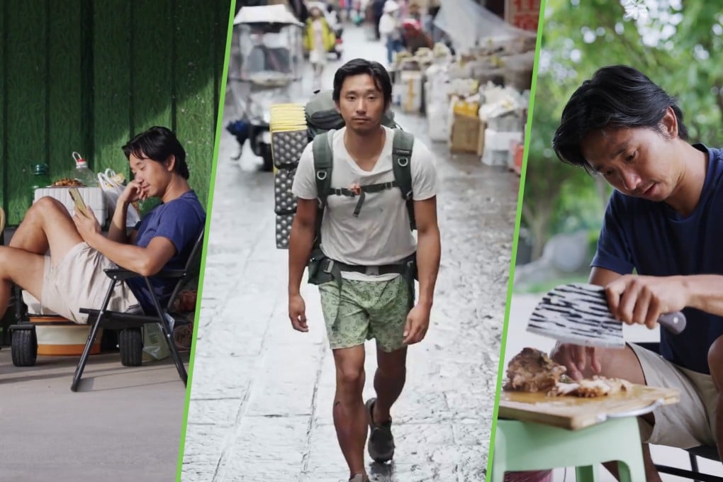 A man from a wealthy family in China has chosen to live as a homeless person, using secondhand products. His choice to reject traditional success has sparked online debate. Photo: SCMP composite/Douyin