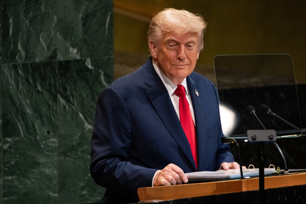 President Donald Trump addresses the 80th session of the United Nations General Assembly, on Tuesday. China watchers noted that he was restrained in his remarks on Beijing. Photo: AP