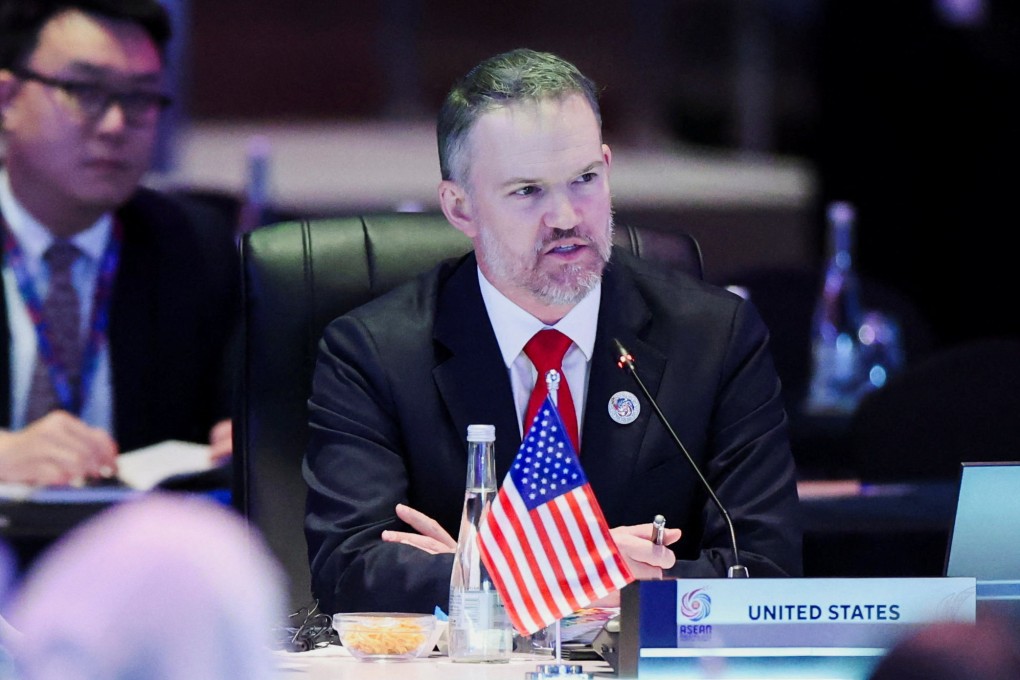 US Trade Representative Jamieson Greer delivers opening remarks in his talks with Asean’s economic ministers in Kuala Lumpur on Wednesday. Photo: Reuters
