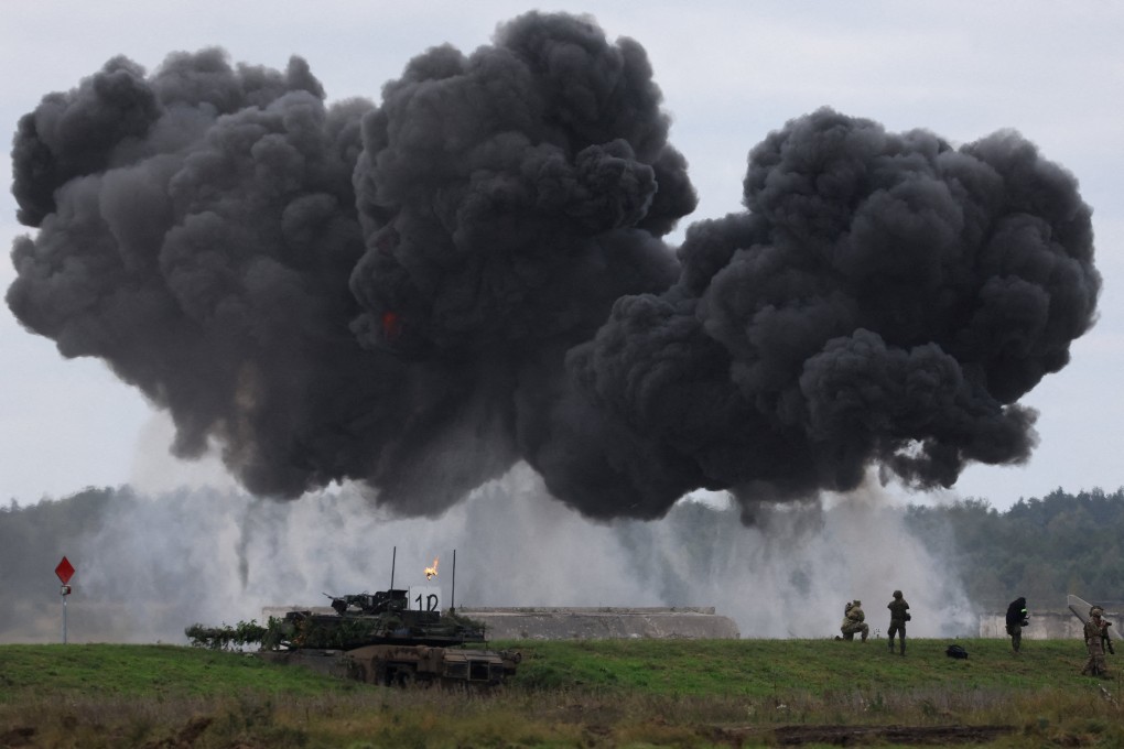 Polish forces and Nato soldiers hold military exercises in Wierzbiny, Poland, on September 17. Photo: Reuters