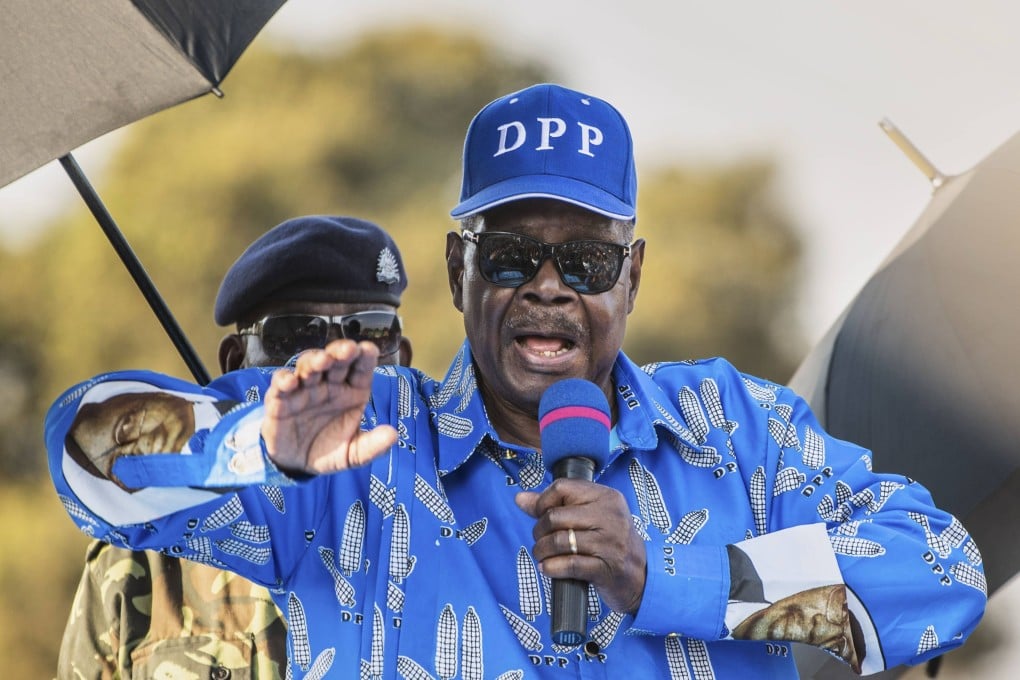 Democratic Progressive Party leader Peter Mutharika speaks at a campaign rally in Zomba, Malawi, on September 10. Photo: AP