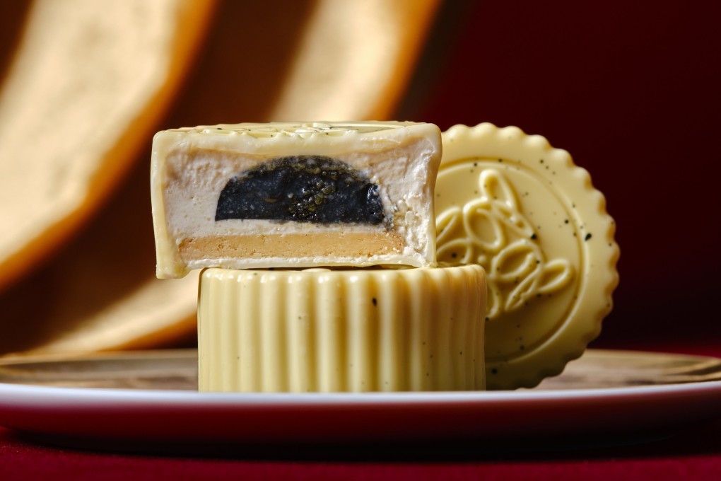 Caviar cheese mooncakes from Caviar Cakery in collaboration with Roucou. This decadent creation was one of three that Post staff sampled ahead of the Mid-Autumn Festival 2025. Photo: Roucou