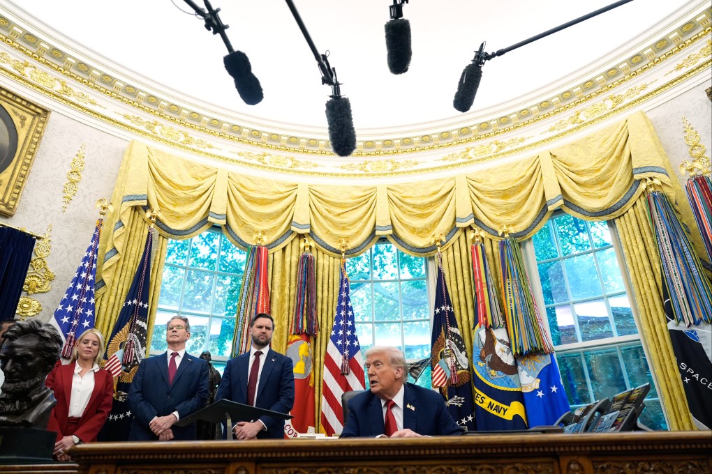 US President Donald Trump speaks after signing an executive order on TikTok in the Oval Office at the White House on September 25 in Washington. Photo: AP