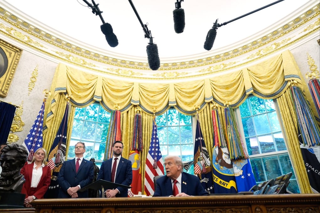 US President Donald Trump speaks after signing an executive order on TikTok in the Oval Office at the White House on September 25 in Washington. Photo: AP