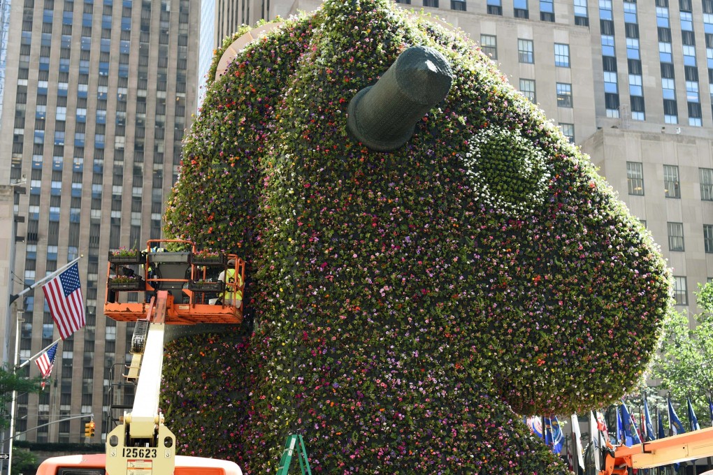 Jeff Koons Split-Rocker at the Los Angeles County Museum of Art will be covered with 50,000 flowering plants and made to look like a child’s toy. Photo: AFP