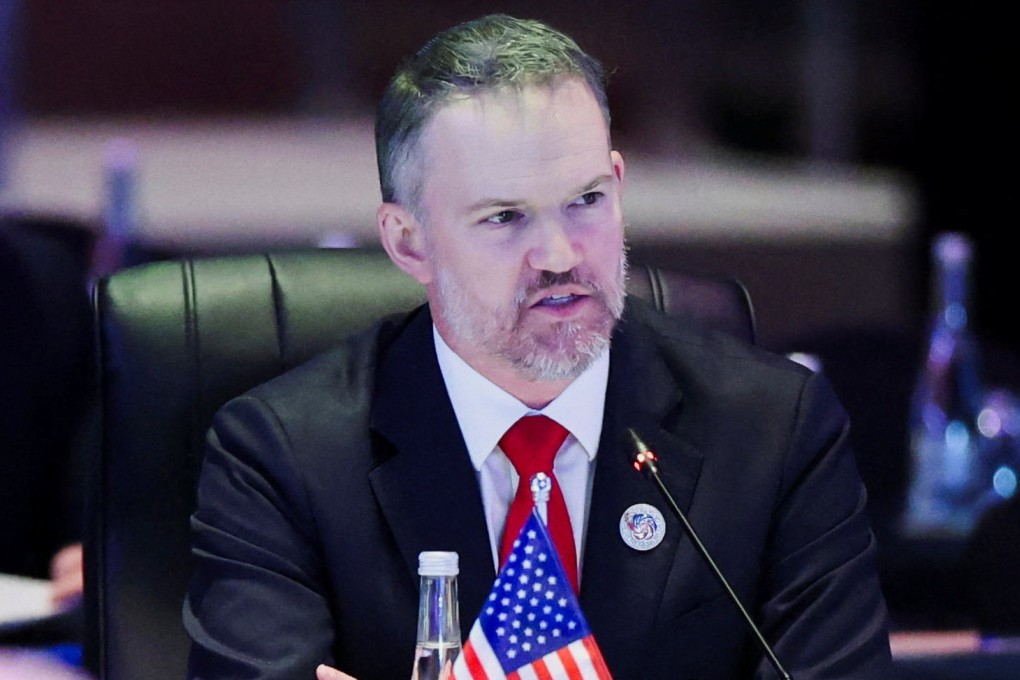 US Trade Representative Jamieson Greer delivers opening remarks during the Asean Economic Ministers’ Meeting in Kuala Lumpur on Wednesday. Photo: Reuters