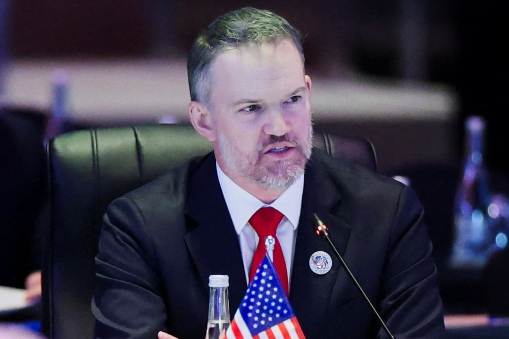 US Trade Representative Jamieson Greer delivers opening remarks during the Asean Economic Ministers’ Meeting in Kuala Lumpur on Wednesday. Photo: Reuters