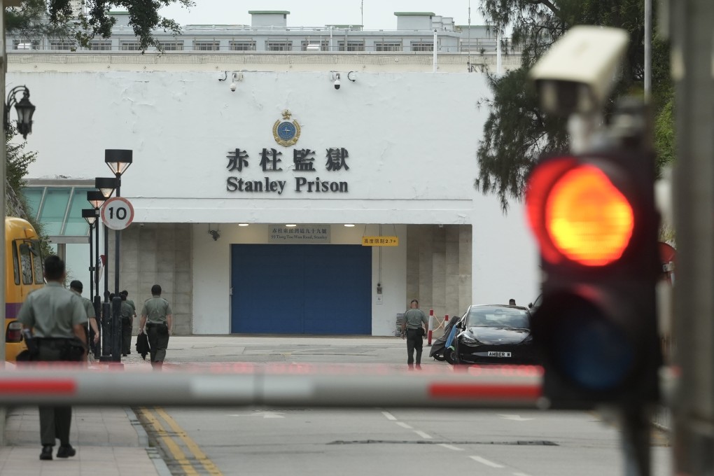 Correctional services officers outside Stanley Prison on April 25. Photo: Sun Yeung