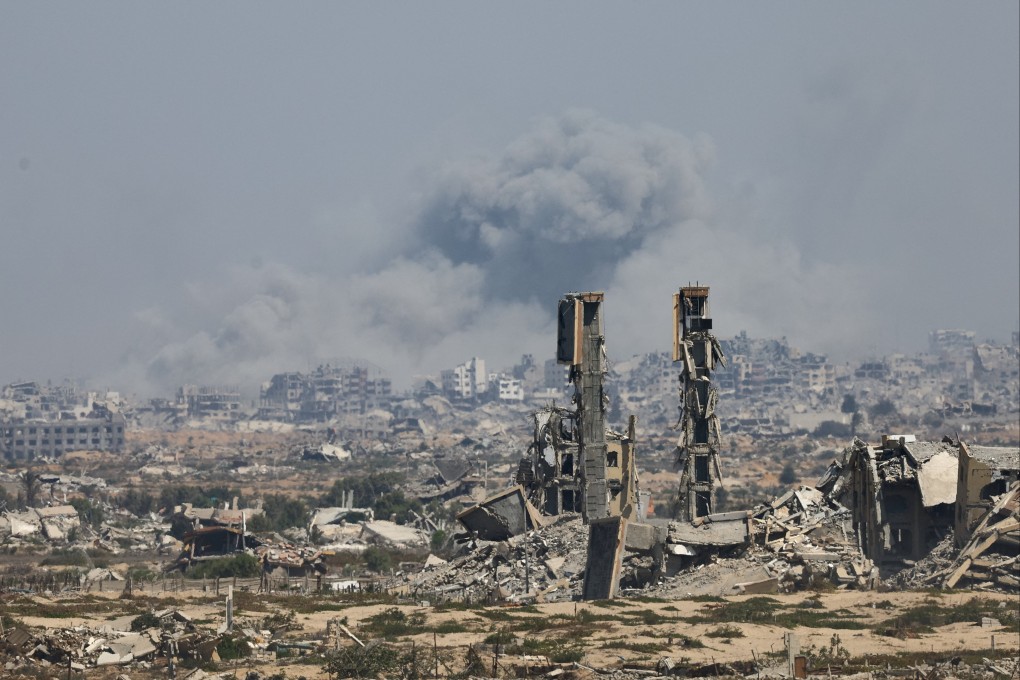 Smoke rises during an Israeli military operation in Gaza City, as seen from the central Gaza Strip, on Saturday. Photo: Reuters