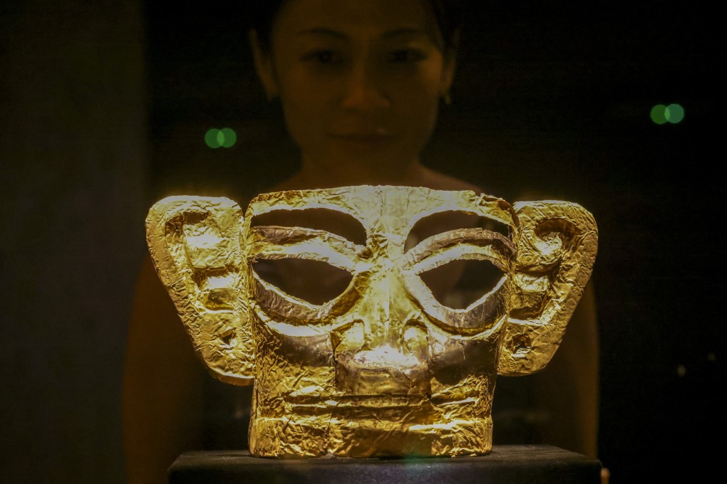 Discovered in the late 1920s and excavated extensively since the 1980s, the Sanxingdui site has yielded more than 17,000 artefacts, including numerous bronze masks with exaggerated facial features. Photo: May Tse