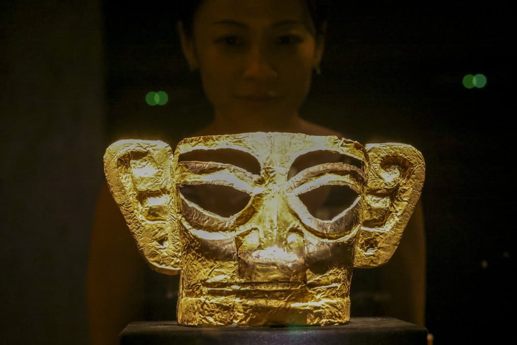 Discovered in the late 1920s and excavated extensively since the 1980s, the Sanxingdui site has yielded more than 17,000 artefacts, including numerous bronze masks with exaggerated facial features. Photo: May Tse