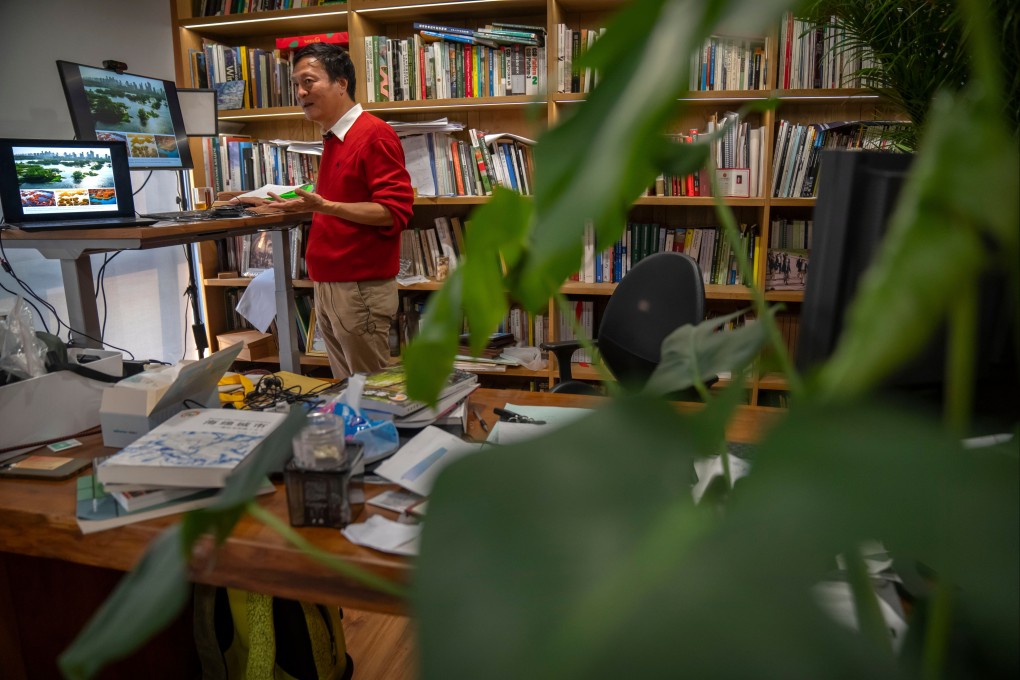 Architect Yu Kongjian speaks during an interview at his firm’s office in Beijing on October 21, 2022. Photo: AP