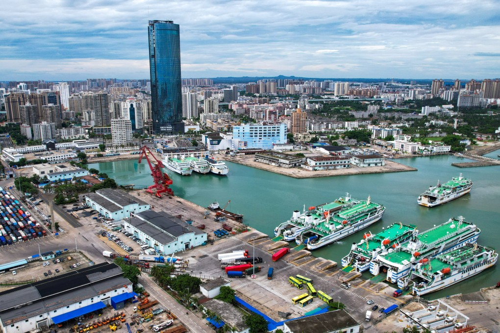 The port city of Haikou is a major commercial and transport hub on Hainan Island. Photo: Xinhua