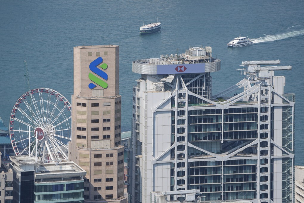 A view of Standard Chartered Bank and HSBC’s headquarters in Central. Photo: Eugene Lee