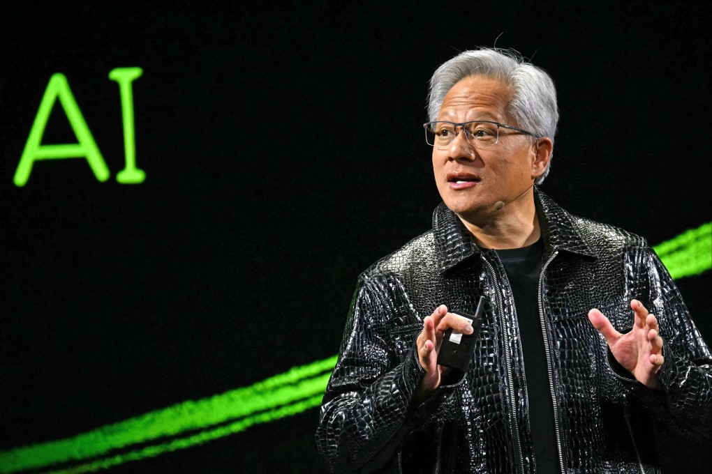Jensen Huang, Nvidia’s CEO and founder delivers a keynote address at the Consumer Electronics Show (CES) in Las Vegas, Nevada on January 6. Photo: AFP