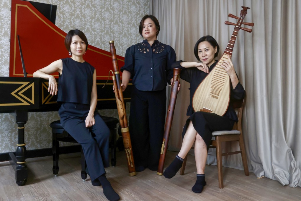 Hong Kong Early Music Festival founder and artistic director Karen Yeung (centre), composer Lee Wai-shan (left) and pipa player Mavis Lam will perform at the four-day festival in October. Photo: Jonathan Wong