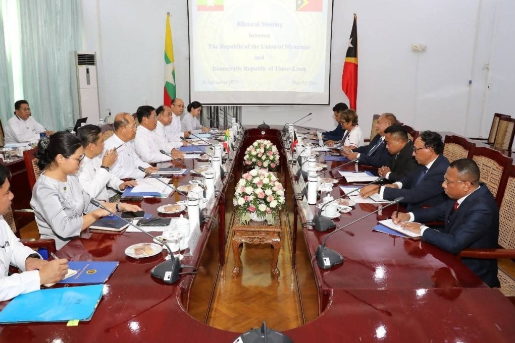 Representatives of the governments of Myanmar and East Timor hold talks on September 19. Photo: Myanmar’s Ministry of Foreign Affairs