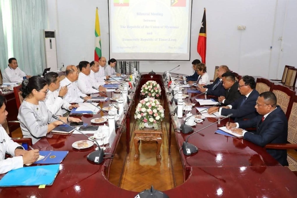 Representatives of the governments of Myanmar and East Timor hold talks on September 19. Photo: Myanmar’s Ministry of Foreign Affairs