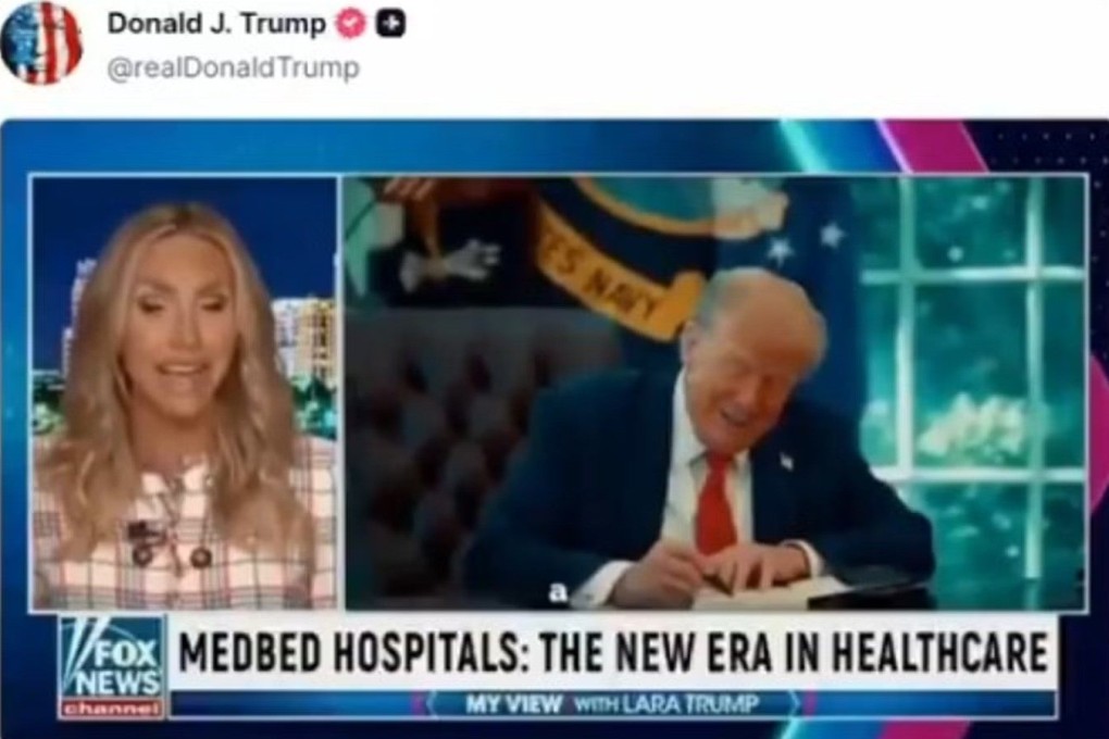 President Donald Trump shares an AI-generated video on “medbeds” on Saturday. Photo: Truth Social/realDonaldTrump
