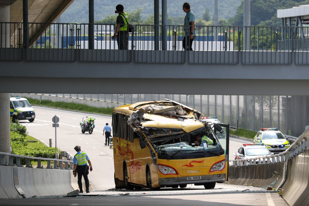 The accident took place near the Heung Yuen Wai checkpoint. Photo: Eugene Lee