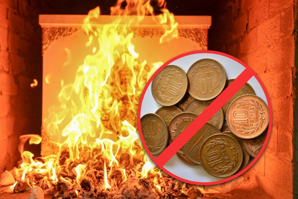 A city in Japan has warned against placing coins in coffins during cremations, as they can melt and stick to the crematorium bed. Photo: SCMP composite/Shutterstock