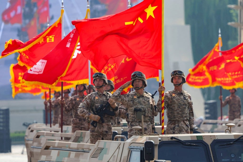 Flags flutter during the military parade to mark the 80th anniversary of the end of World War II. Photo: Reuters
