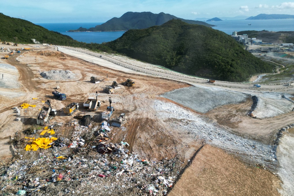 An aerial view of the South East New Territories (SENT) Landfill in Tseung Kwan O on September 29. Hongkongers might not be required to pay directly for waste disposal now, but the financial implications of the city’s current disposal system are substantial. The cost of landfill disposal has nearly doubled over 10 years. Photo: Sam Tsang
