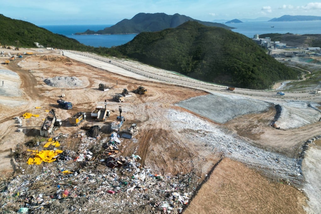 An aerial view of the South East New Territories (SENT) Landfill in Tseung Kwan O on September 29. Hongkongers might not be required to pay directly for waste disposal now, but the financial implications of the city’s current disposal system are substantial. The cost of landfill disposal has nearly doubled over 10 years. Photo: Sam Tsang