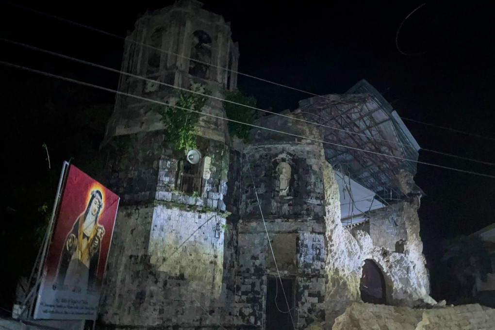A centuries-old church is  damaged in an earthquake in Cebu in the Philippines on Tuesday. Photo: Xinhua