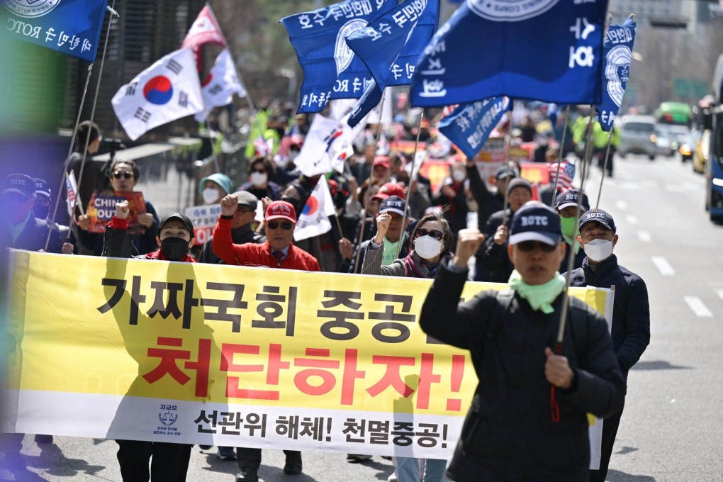 Anti-China protests have been taking place for months in Seoul. Photo: Korea Times