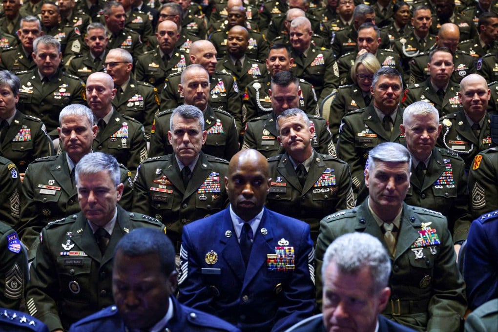 In an unprecedented gathering, almost 800 US military generals, admirals and their senior enlisted leaders were ordered into one location from around the world on short notice for a meeting on Tuesday. Photo: Getty Images via AFP