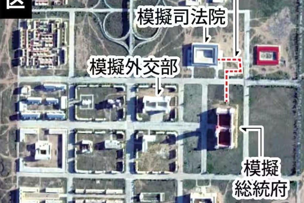 Beijing has expanded construction of structures resembling Taiwan’s key government buildings in its military base in Inner Mongolia, according to new satellite images obtained by a Japanese think tank. Photo: Maxar