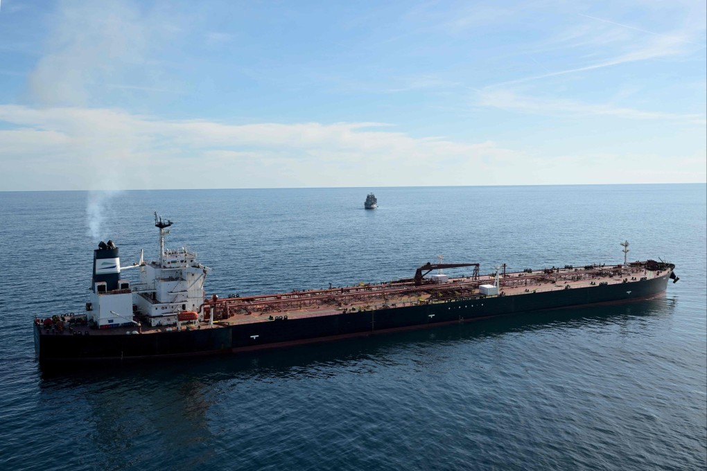 The Boracay tanker, part of Russia’s “shadow fleet”, seen off the western coast of France, is suspected of involvement in drone flights over Denmark. Photo: AFP