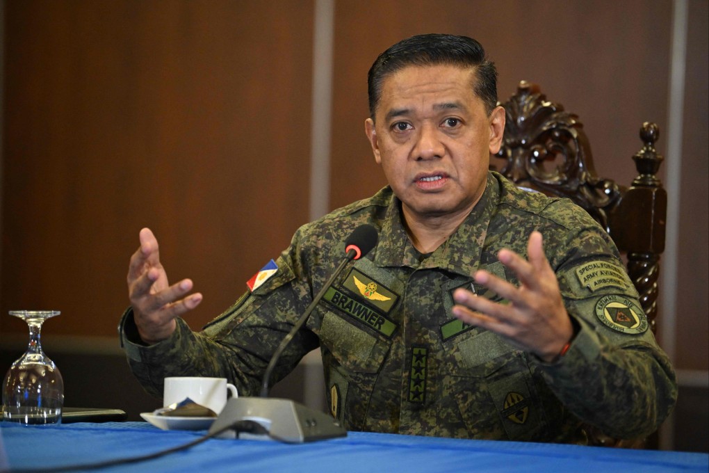 Philippine military chief General Romeo Brawner speaks during a forum with the Foreign Correspondents Association of the Philippines at the military headquarters in Manila on Friday. AFP
