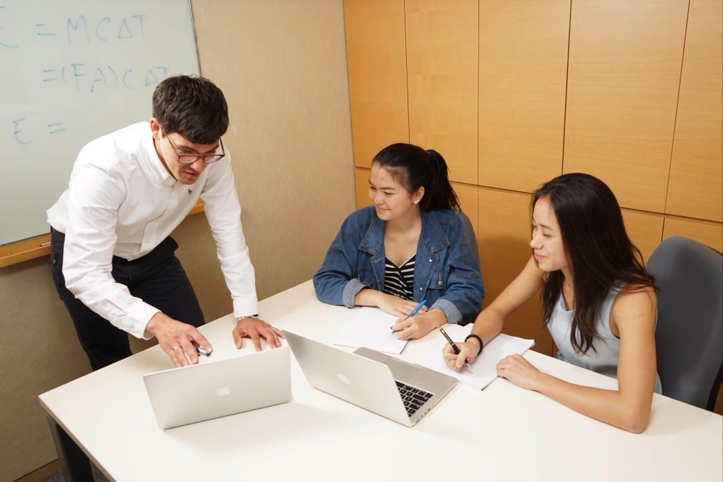 Students working with a tutor at Aegis Advisors in Hong Kong. Photo: Handout