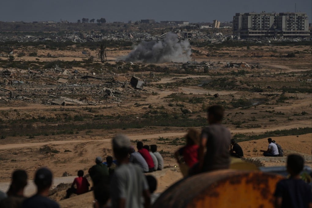 Smoke rises following an Israeli army shelling in central Gaza Strip on Saturday. Photo: AP