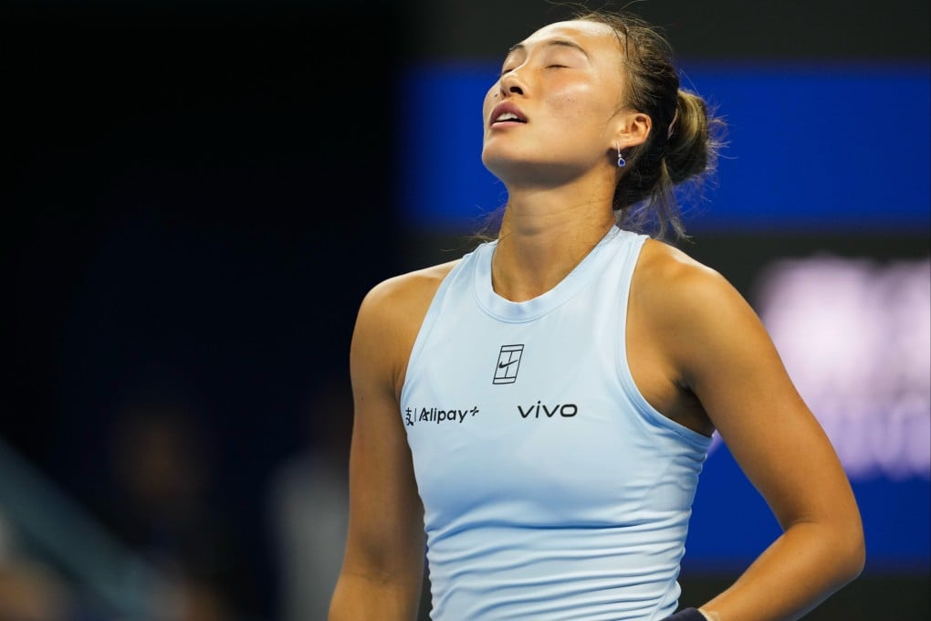 Zheng Qinwen retired injured from her third-round match against Linda Noskova of the Czech Republic at the China Open on Monday. Photo: Xinhua