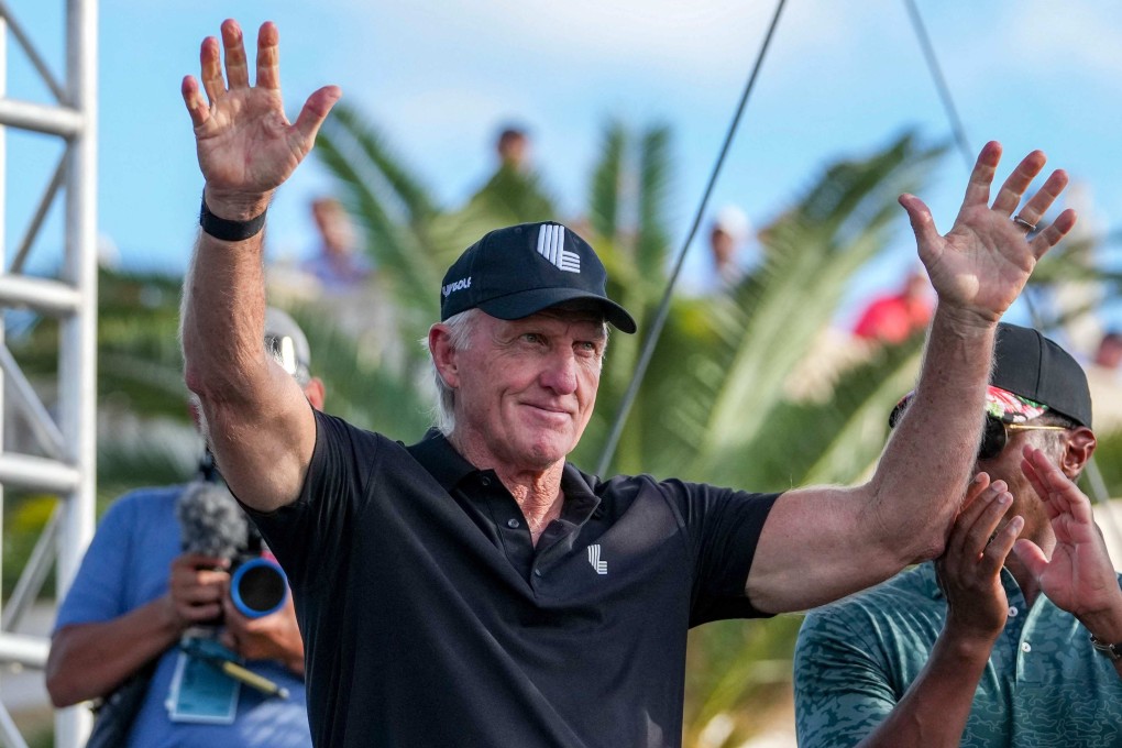 Greg Norman being introduced to the crowd at an LIV Golf event in Doral, Florida, in 2022. Photo: AFP
