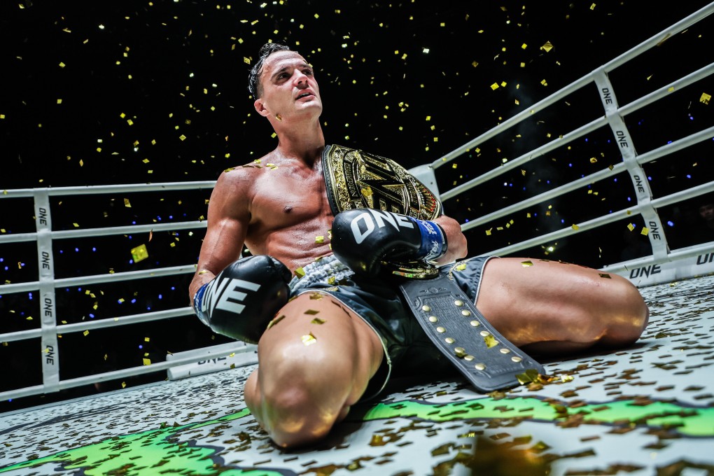 Jonathan Di Bella eyes next challenger after retaining ONE strawweight kickboxing title against Prajanchai at ONE Fight Night 36. Photo: ONE Championship