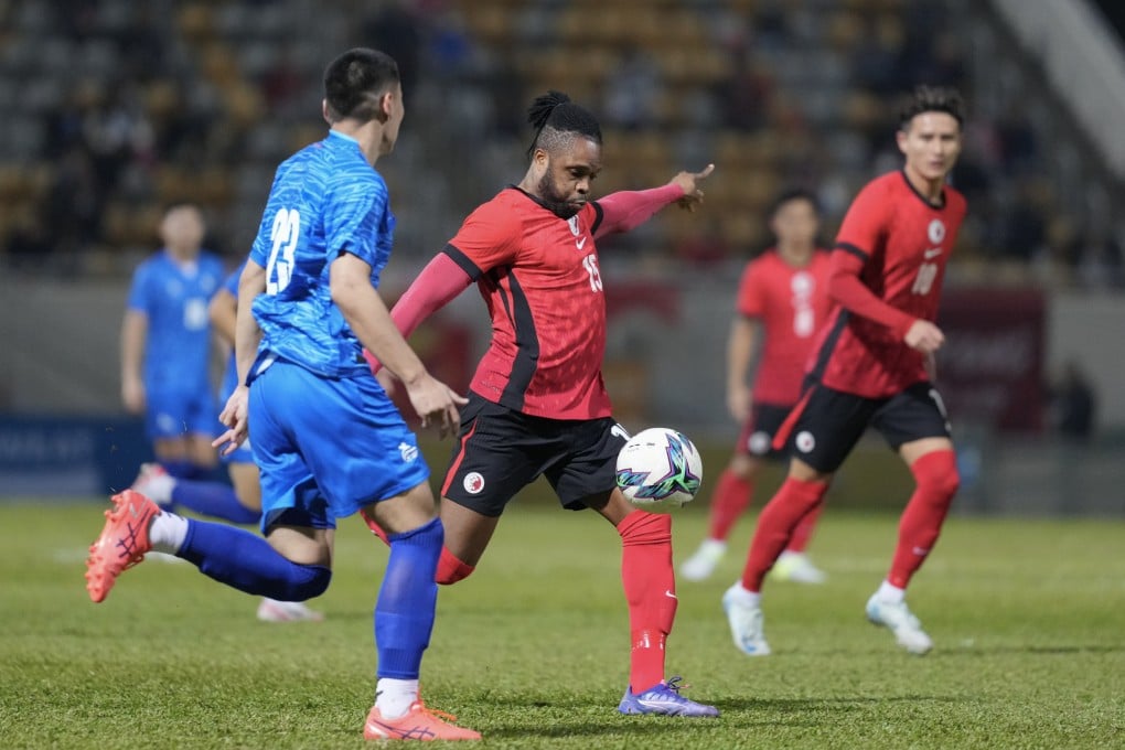 Mahama Awal takes aim against Mongolia in last year’s East Asian Championship qualifiers. Photo: Sam Tsang