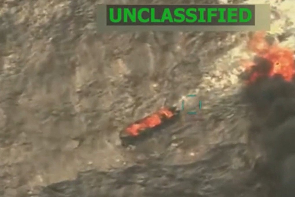 An image from a video posted online by US President Donald Trump on September 15 shows what he says is a US military strike on a boat carrying alleged drug traffickers in the Caribbean. Photo: Truth Social/realDonaldTrump via AFP